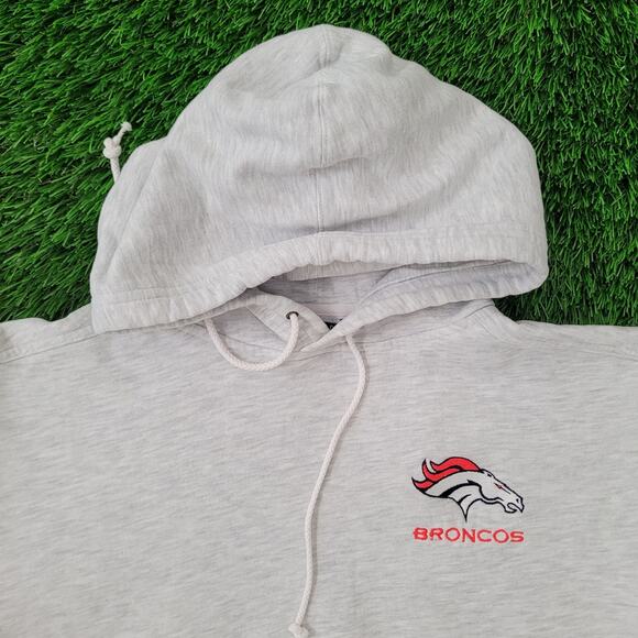 LEE Denver-Broncos Hoodie Womens Medium 22x22 Boxy Baggy Crop - Picture 10 of 14